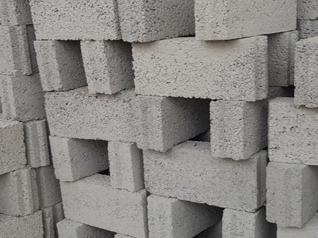 5 inches solid concrete blocks