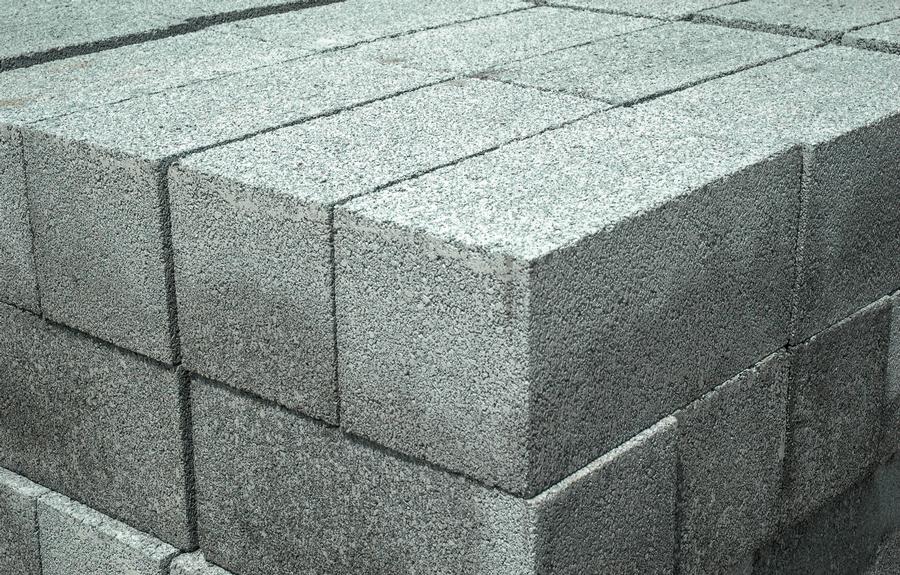 6 inches solid concrete blocks
